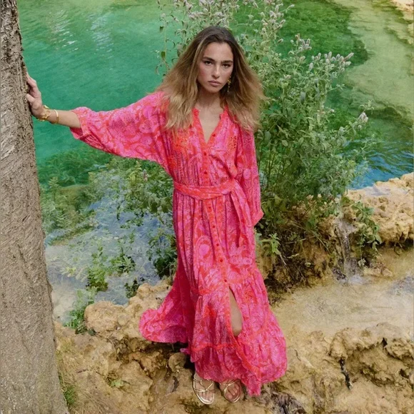 Piti Cuiti Vibrant Pink Maxi Dress - Picture 3 of 5